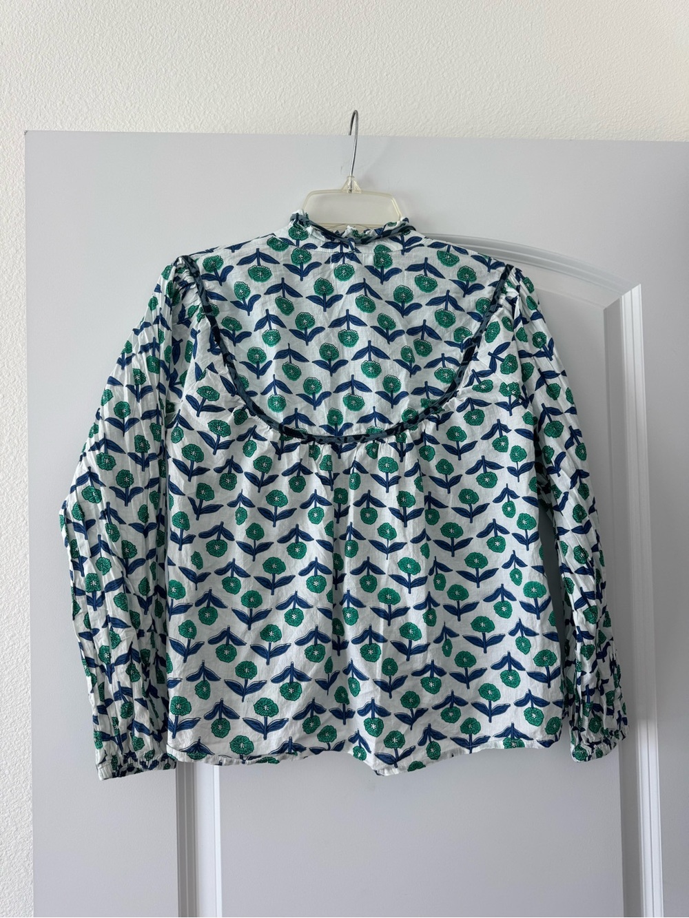 THML 100% COTTON LONG SLEEVE FLOWER BLOUSE SIZE XS - Picture 7 of 7